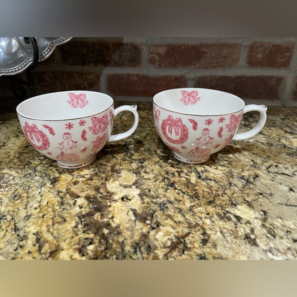 Grace Teaware fine porcelain teacup/mug set - holiday red and white collection